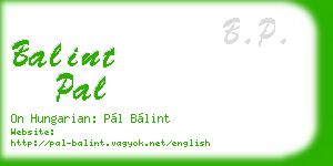 balint pal business card